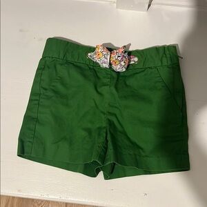 Janie & Jack Green girls Shorts with Floral tie